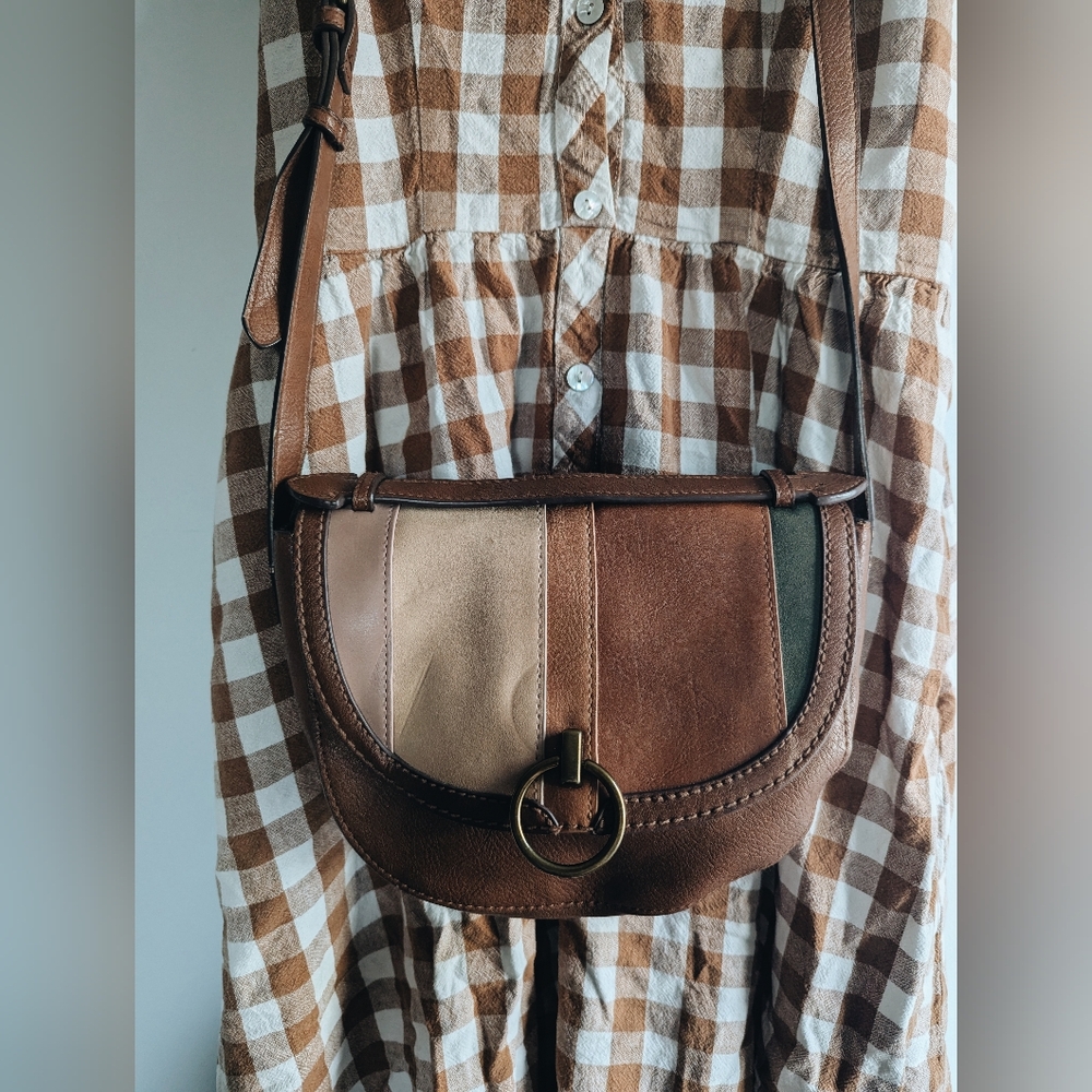 Brown Faux Leather Crossbody Bag - Picture 2 of 2
